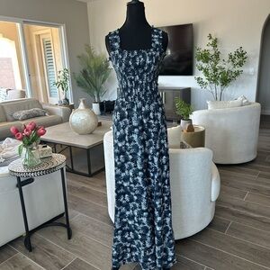 Michael Kors Blue and White Sleeveless Sundress